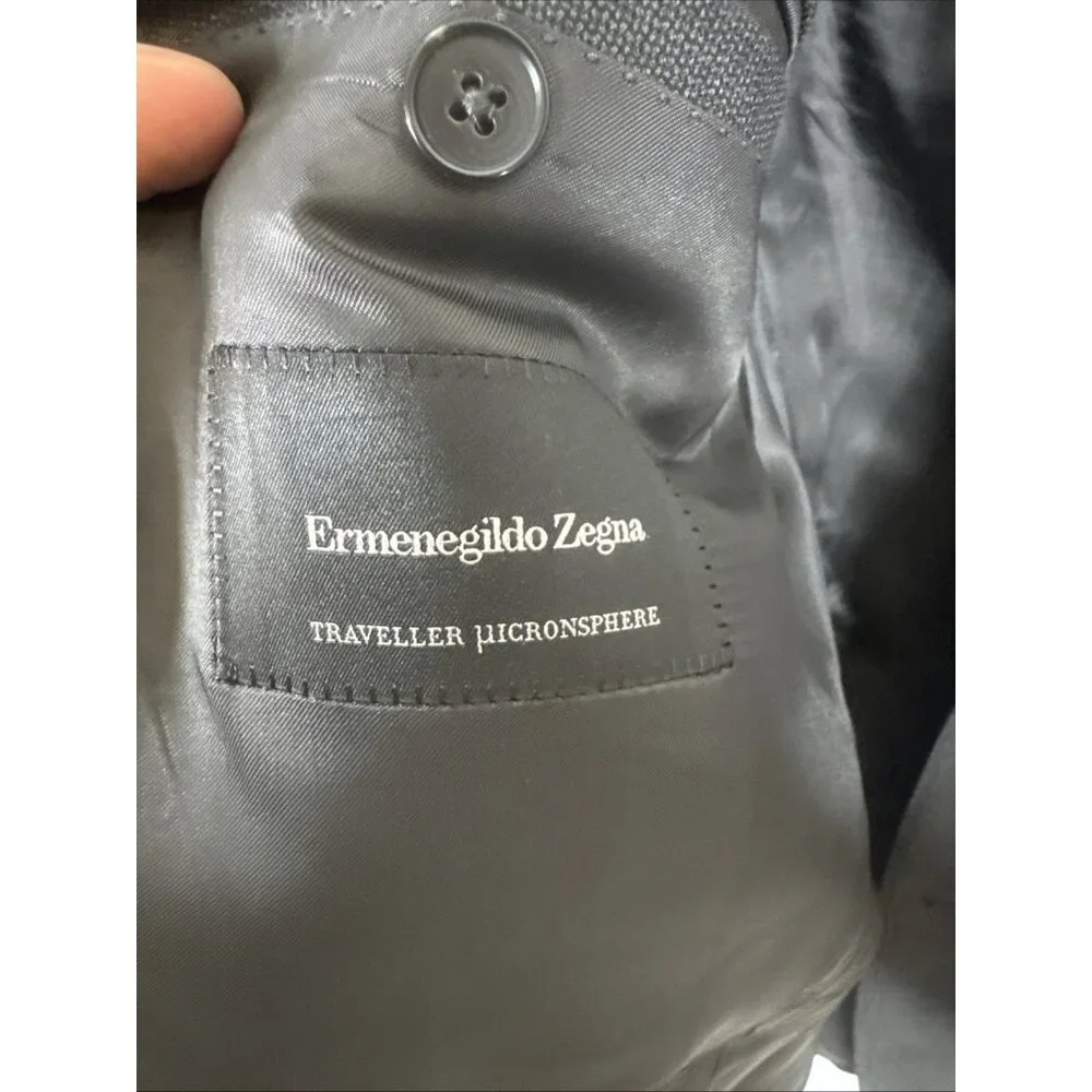 Ermenegildo Zegna Traveller Micronsphere‎ Wool Gray Blazer Sport Coat Italy 42R